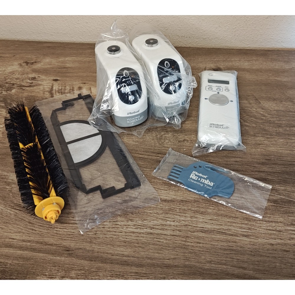 iRobot Roomba Accessory Bundle White Virtual Wall Scheduler Remote Brush Filter